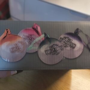 Harley-Davidson Holiday Ornament Set - Red, Pink, Purple